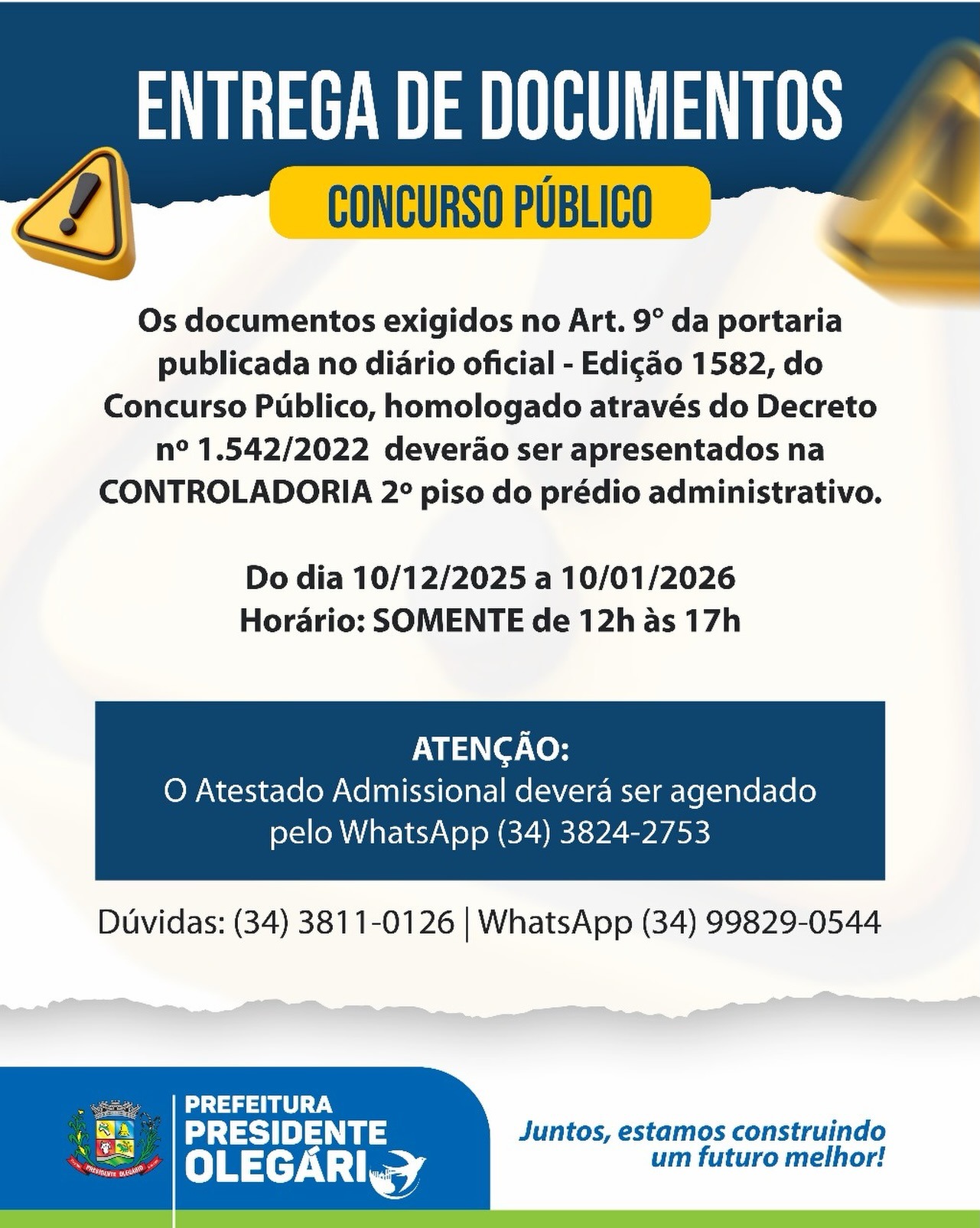 ENTREGA DE DOCUMENTOS CONCURSO PÚBLICO